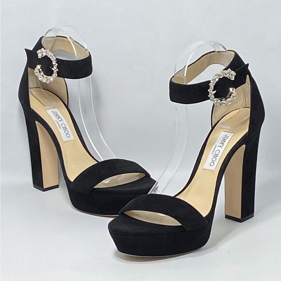 Jimmy Choo Mionne 120MM Suede Platform Sandals size 40.5 - Picture 1 of 13